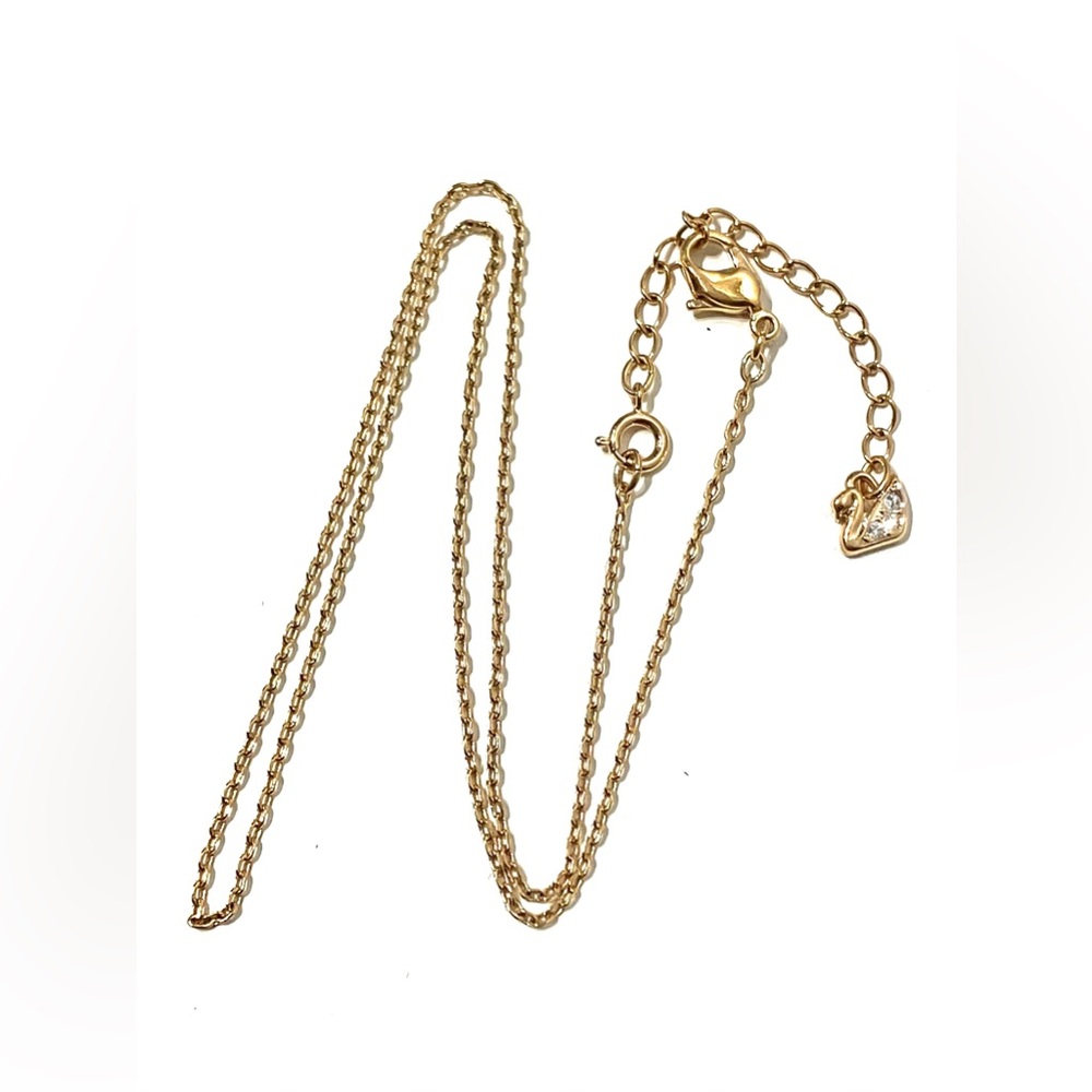 Swarovski Rose Good Tone Chain Necklace + Extrender